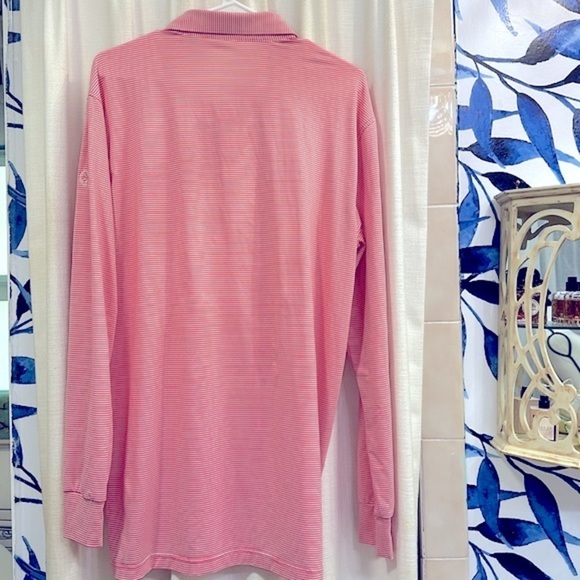 NWOT Turtleson Polyester & Spandex Carter Stripe Long Sleeve Athletic Polo Sz M - Picture 6 of 8